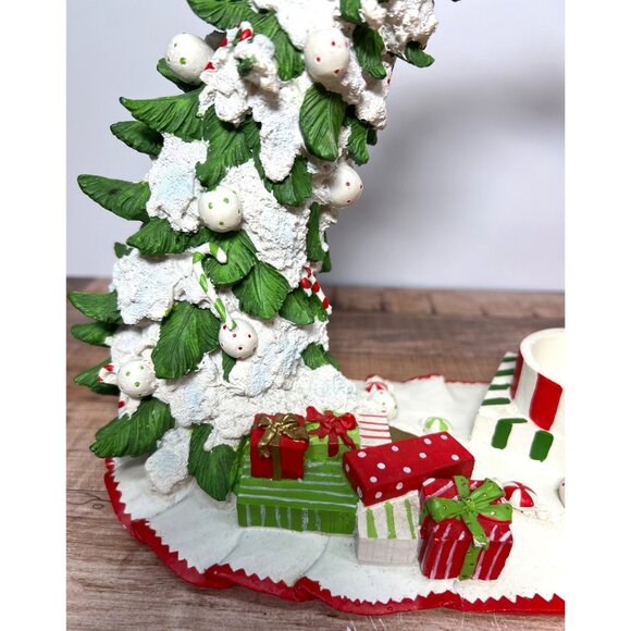 Whimsical Curved Christmas Tree Candle Holder, Ornament Holder - Picture 3 of 9